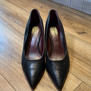 Franco Sarto Sleek Black Pointed Heels
